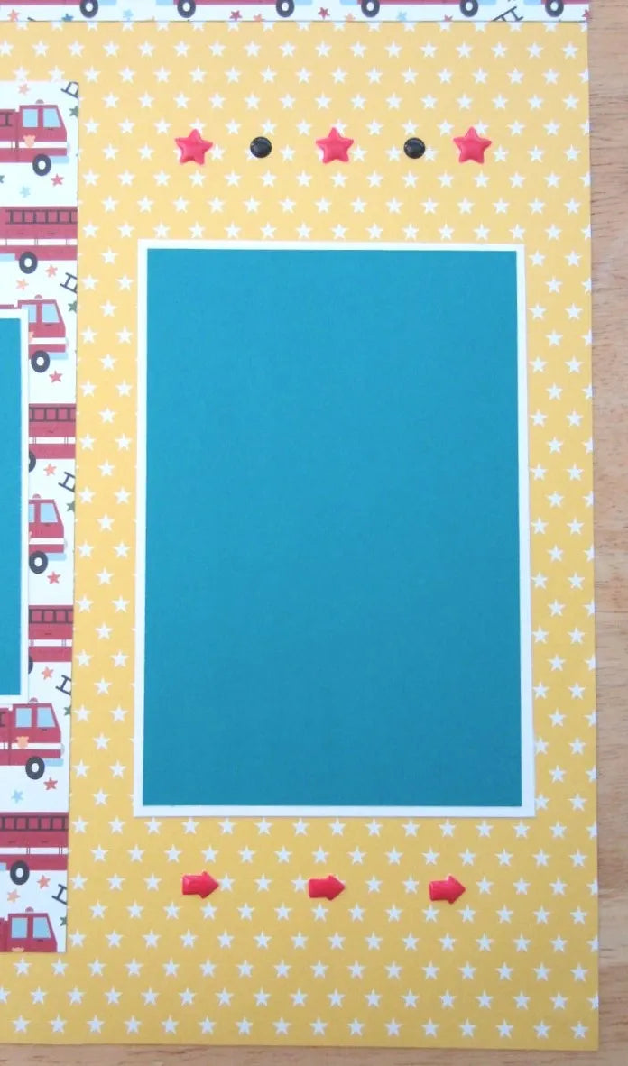 Fire Trucks Scrapbook Page