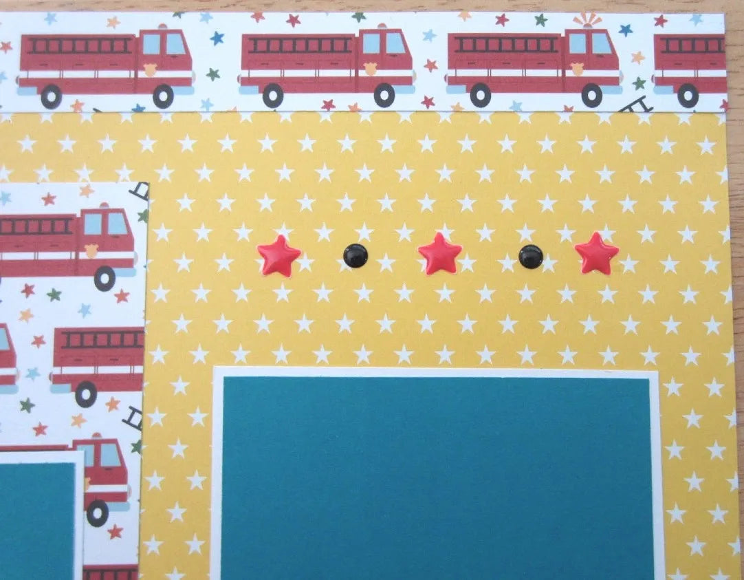 Fire Trucks Scrapbook Page