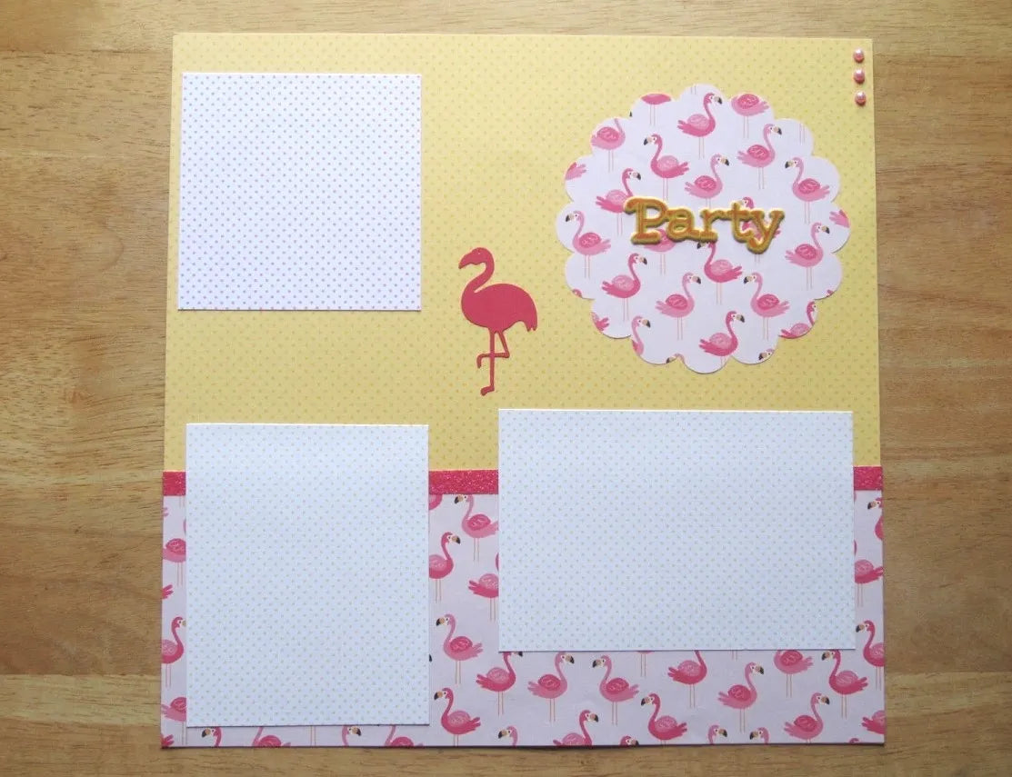 Flamingo Scrapbook Page