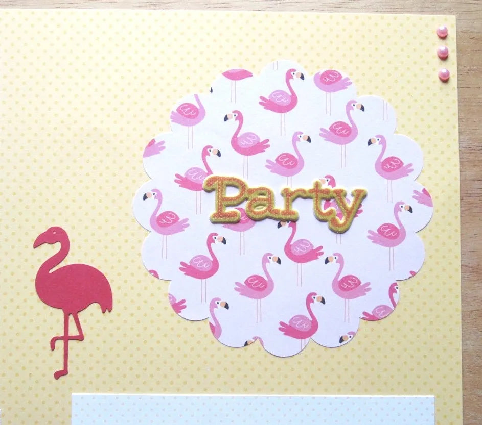 Flamingo Scrapbook Page