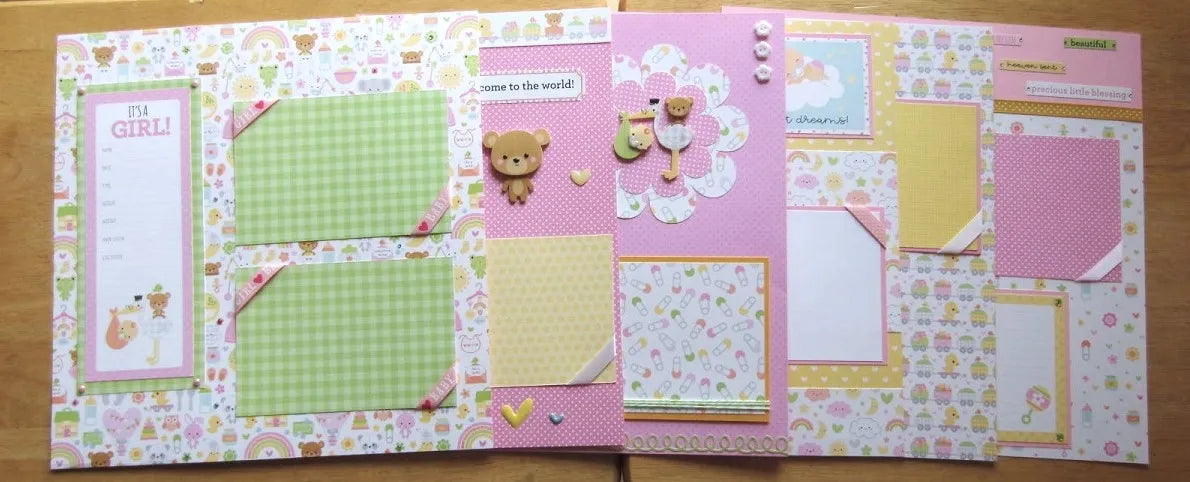 Baby Girl Scrapbook Page Set