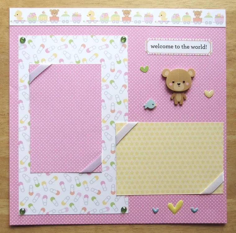 Baby Girl Scrapbook Page Set
