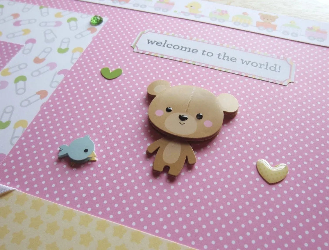 Baby Girl Scrapbook Page Set