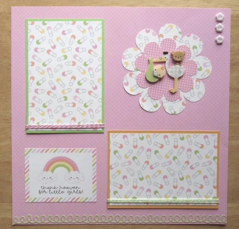 Baby Girl Scrapbook Page Set