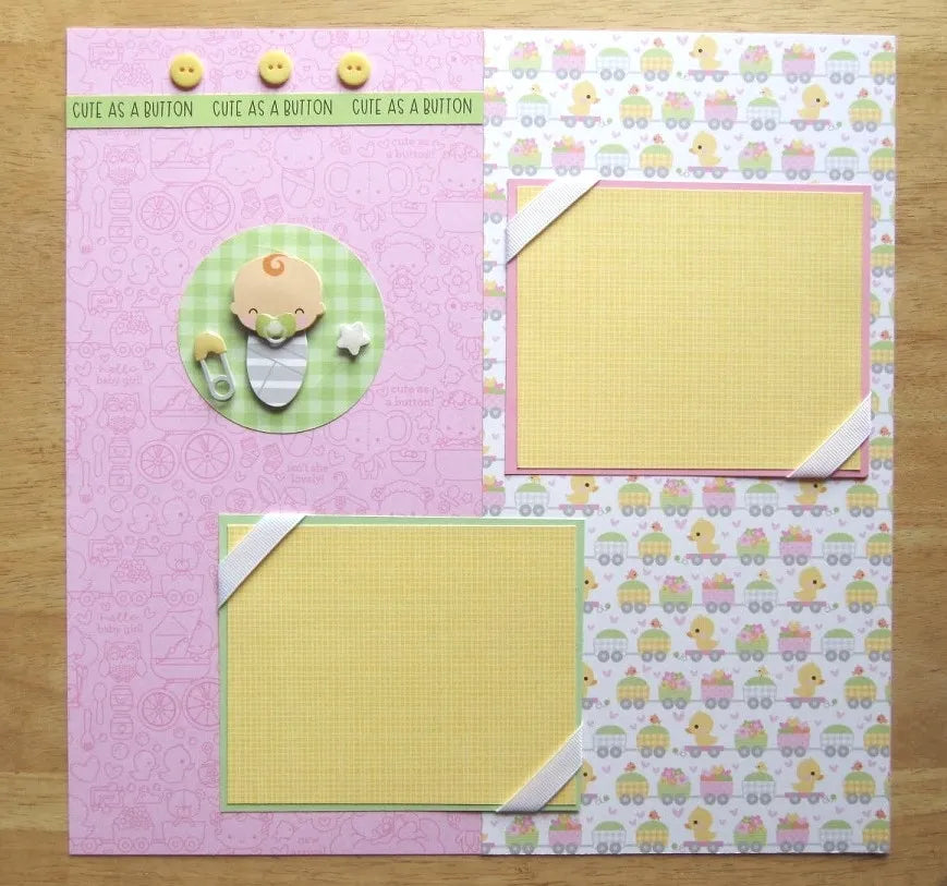 Baby Girl Scrapbook Page Set