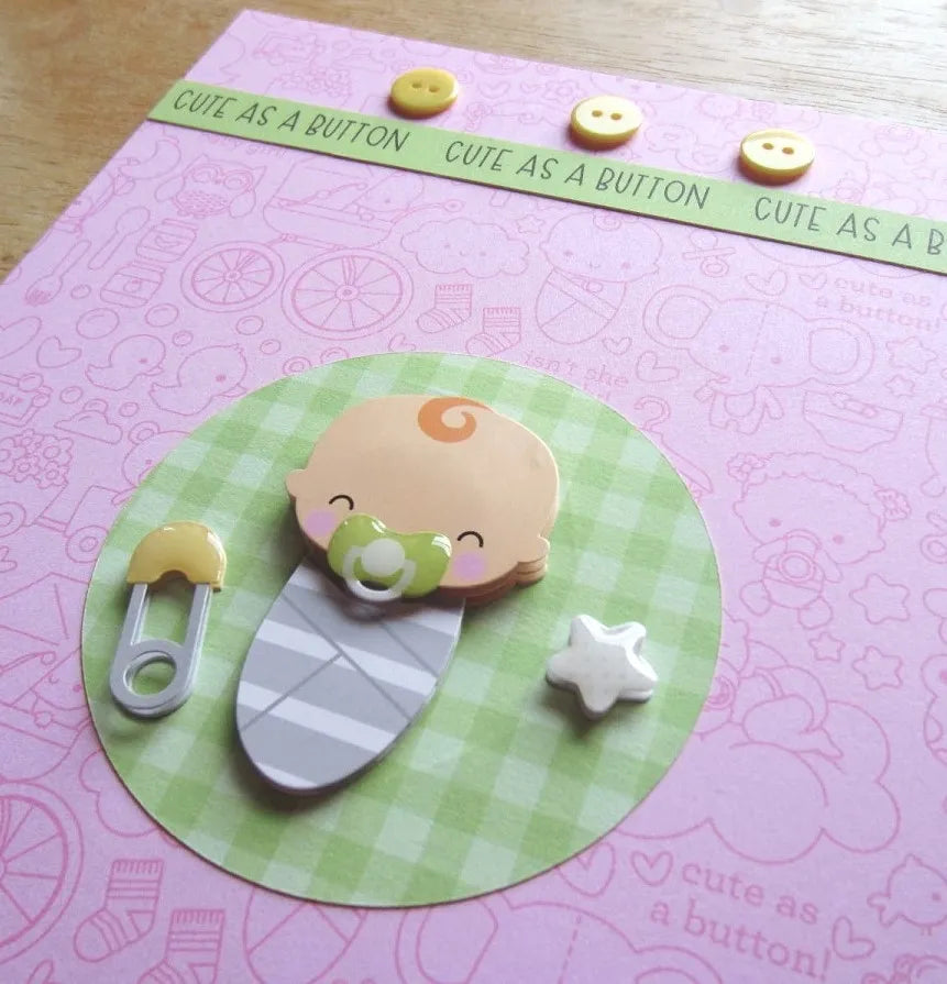 Baby Girl Scrapbook Page Set