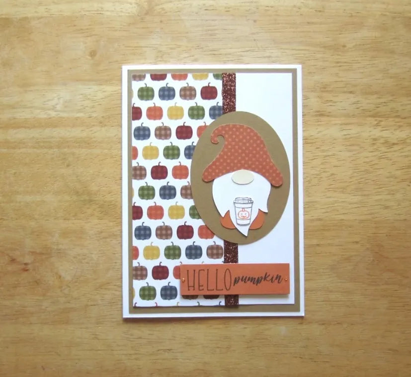 Gnome Pumpkin Card