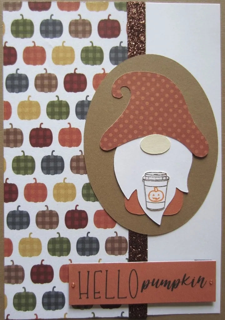 Gnome Pumpkin Card