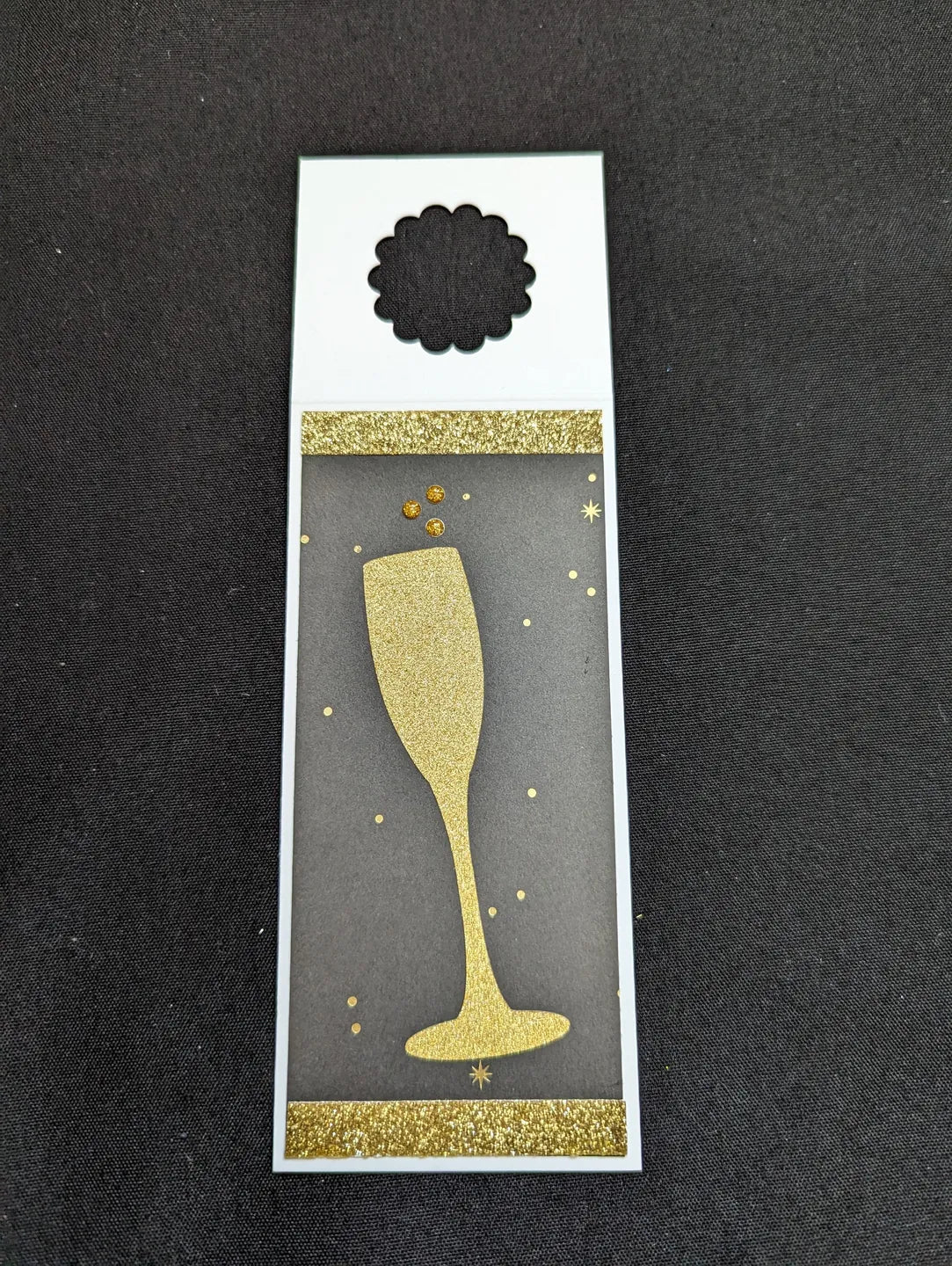 Gold Wine Glass Bottle Gift Tag