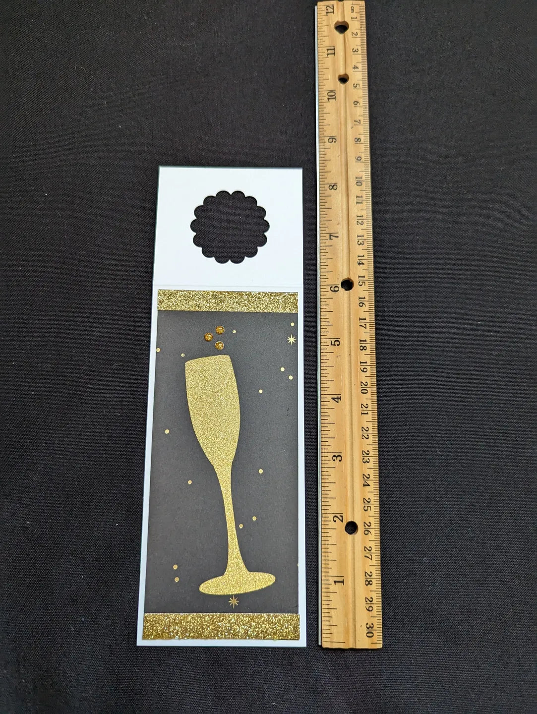 Gold Wine Glass Bottle Gift Tag