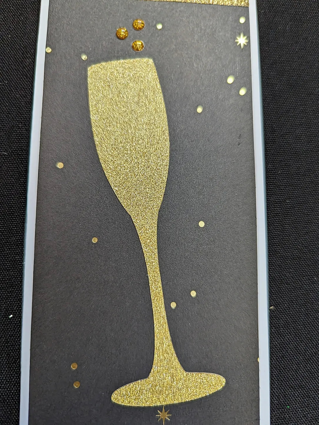 Gold Wine Glass Bottle Gift Tag
