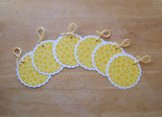 Yellow Star Circle Gift Tags (Set of 6)