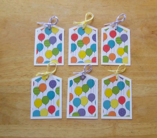 Birthday Balloons Gift Tags (Set of 6)