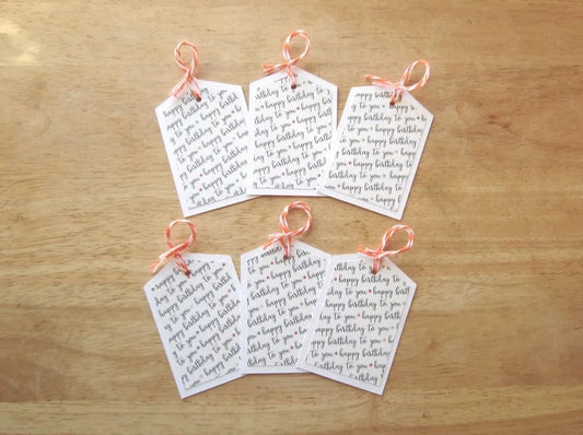 Happy Birthday Gift Tags (Set of 6)