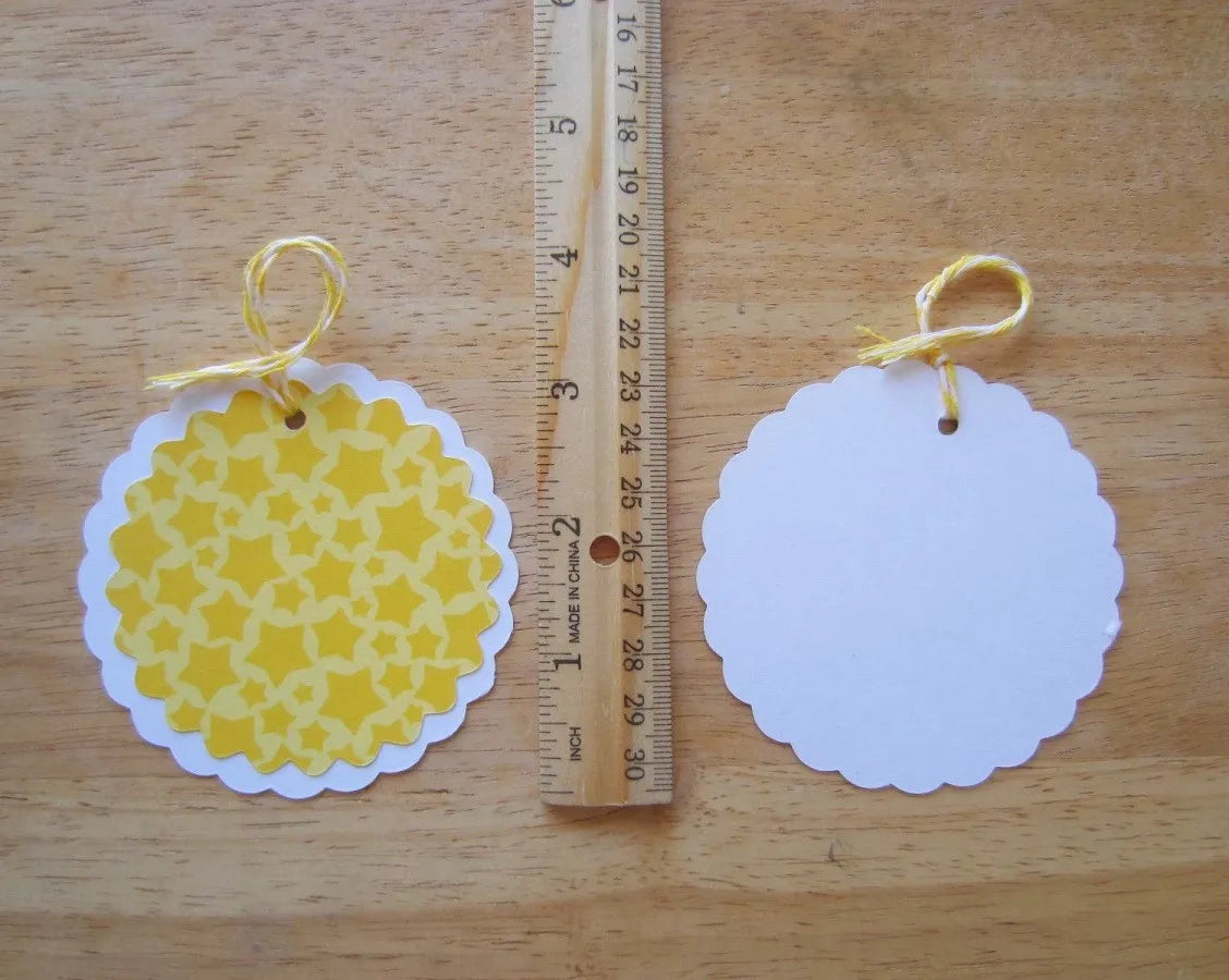 Yellow Star Circle Gift Tags (Set of 6)