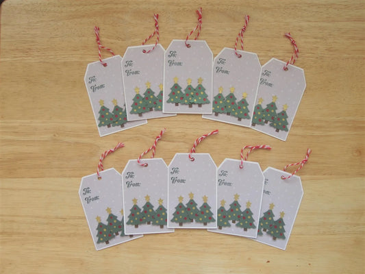 Christmas Tree Gift Tags (Set of 10)
