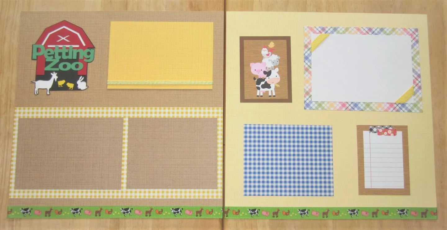 Petting Zoo Scrapbook Pages